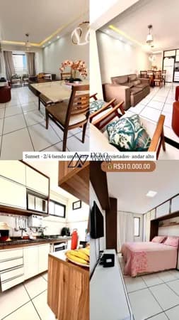 Venda de um Apartamento no Condomínio Sun Set com projetados R$310.000,00