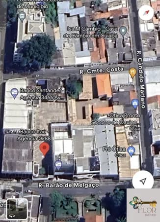 Terreno 205,20m2 na Rua Comandante Costa, Cuiabá, Centro