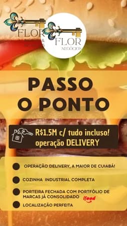 Invista na Maior Operação Delivery de Cuiabá – Sucesso Garantido! Loja Ponto Comercial - Gastronomia - Operação de Delivery