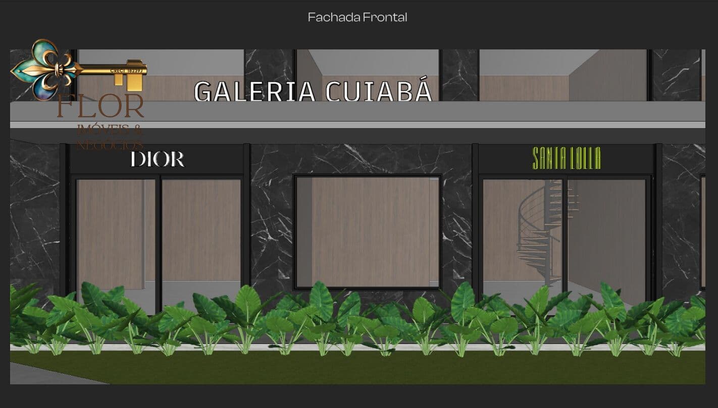 Loja comercial para locação na Av. Senador Metello em Cuiabá com mezanino e vitrine – 48m²