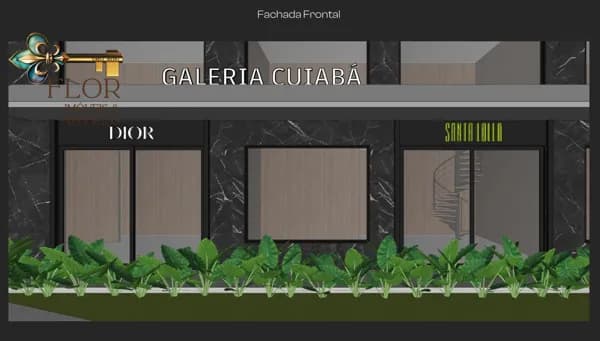 Loja comercial para locação na Av. Senador Metello em Cuiabá com mezanino e vitrine – 48m²