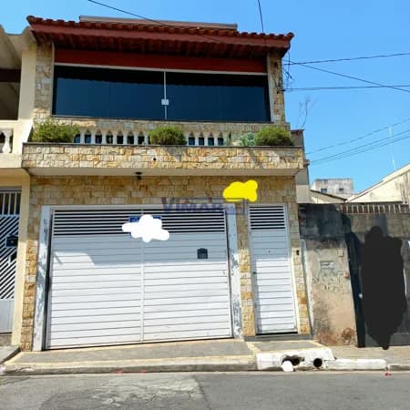 Casa Sobrado com 3 dorms, 3 wcs, 2 vagas cobertas, 2 salas, copa/cozinha, as.