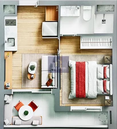 Planta com 1 dormitório