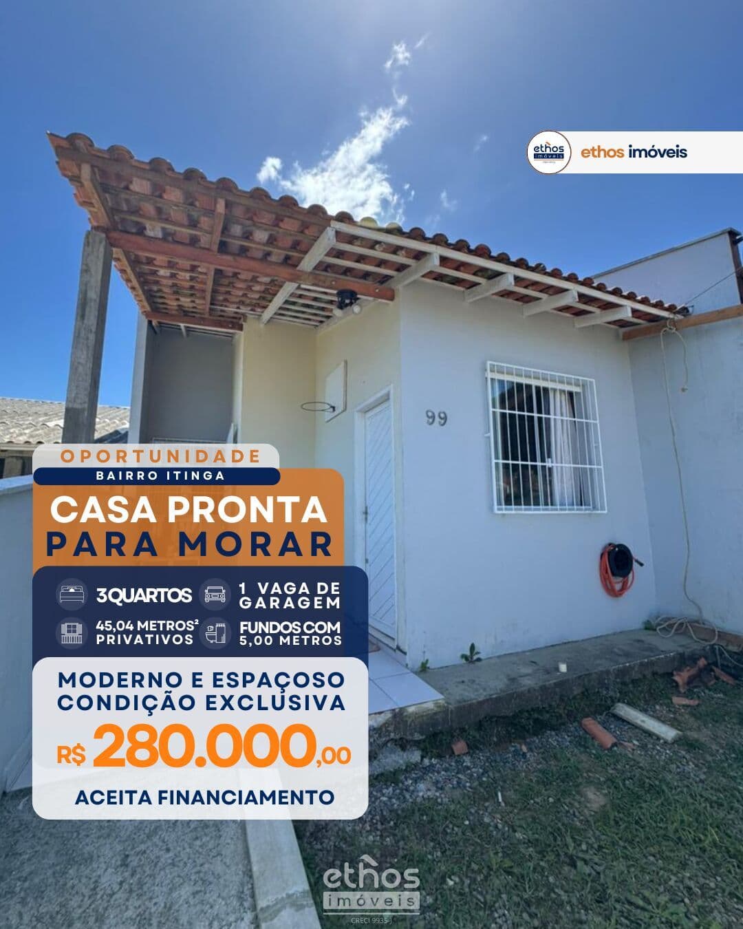Casa 3 Dormitórios à Venda no Itinga – Araquari