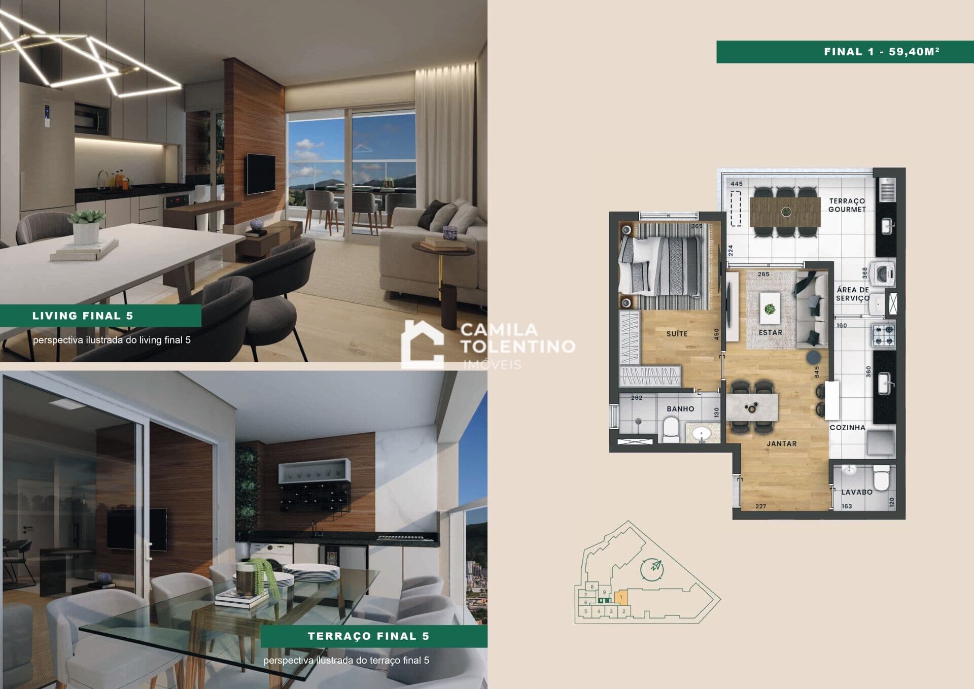 Studio Duplex em Localização Diferenciada