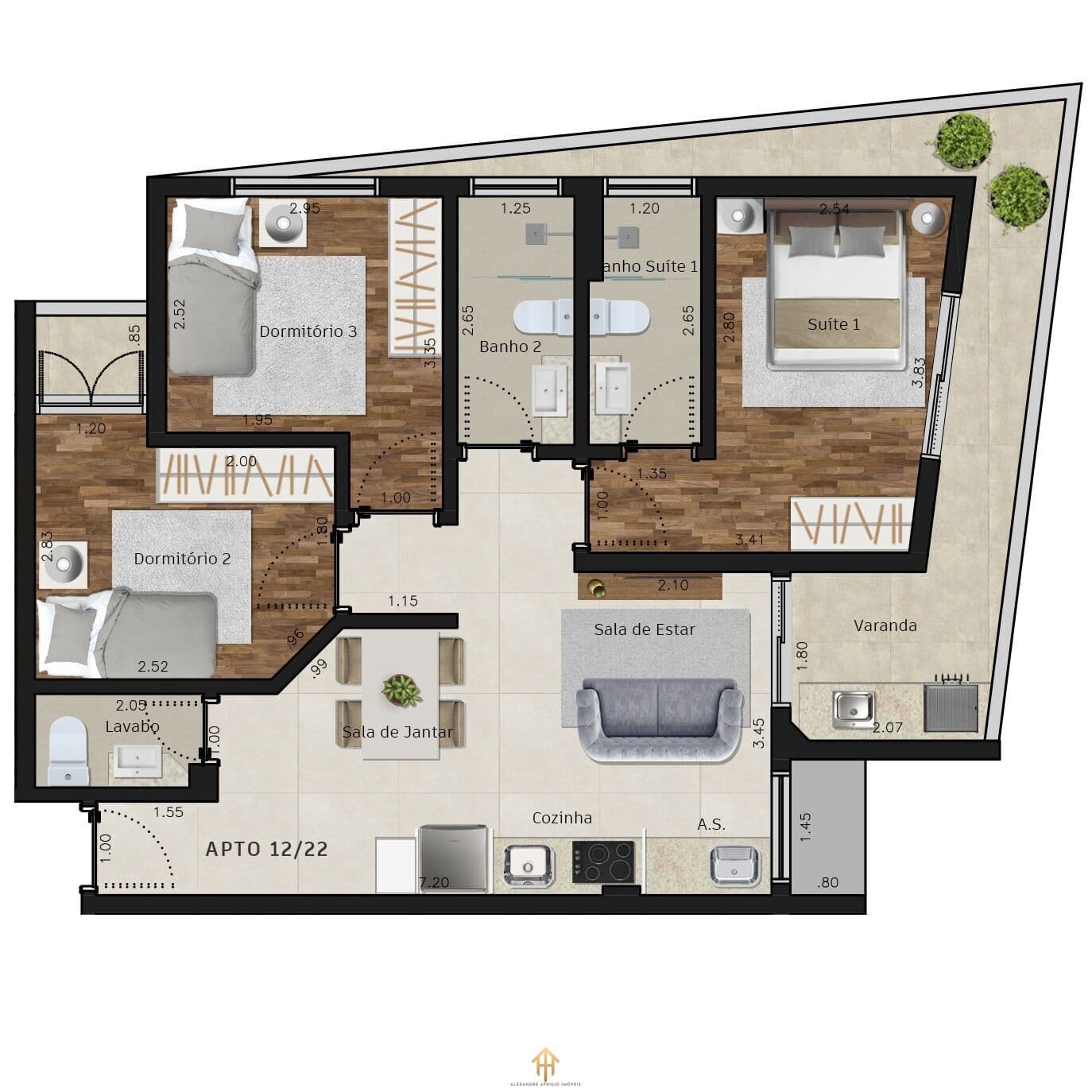 Apto 3dorm/1Suíte - 82,77m²- Itaguá - Ubatuba-SP