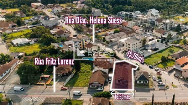 Terreno à venda com 632,26m² no bairro Quintino em Timbó-SC