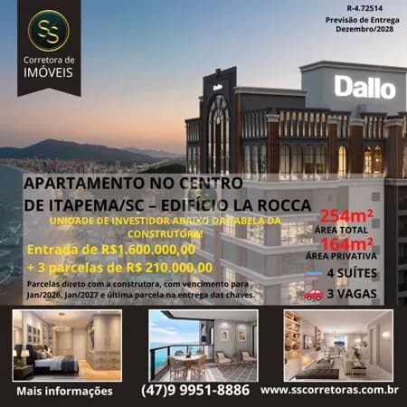 🏢 **IMPERDÍVEL! Apartamento de Investidor no Centro de Itapema/SC, no Edifício La Rocca.**