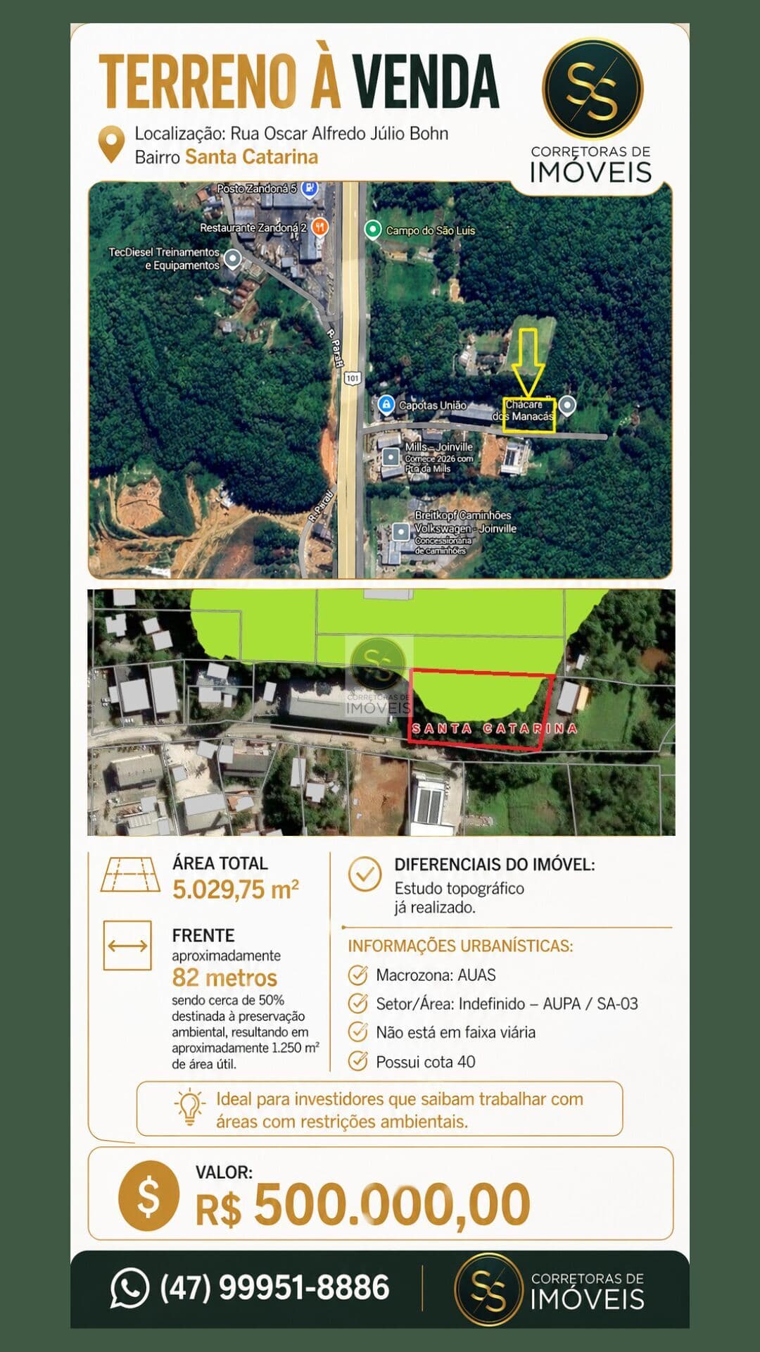 Terreno à Venda – Bairro Santa Catarina | Joinville/SC