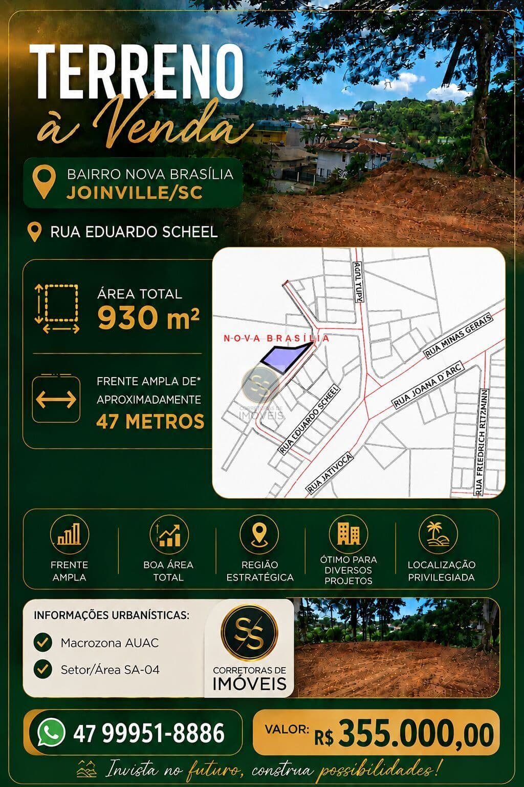 Terreno à Venda – Bairro Nova Brasília | Joinville/SC