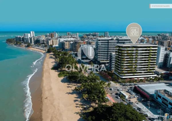 Mansão José Lages Filho - Apartamento de alto padrão beira-mar, com 3 suítes, sendo 1 master à venda em Maceió-AL