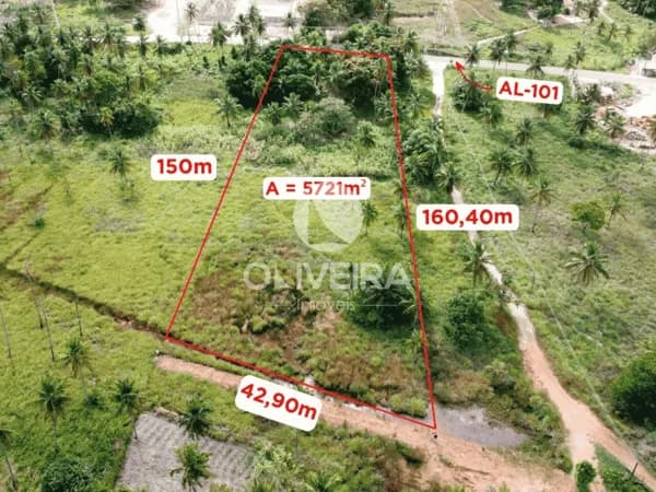 Área Residencial/Comercial com 5.721m² em Tatuamunha - Porto de Pedras/AL