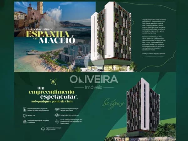 Edifício Sitges - Apartamentos studios com varanda, de 16m² a 28m², em Maceió-AL