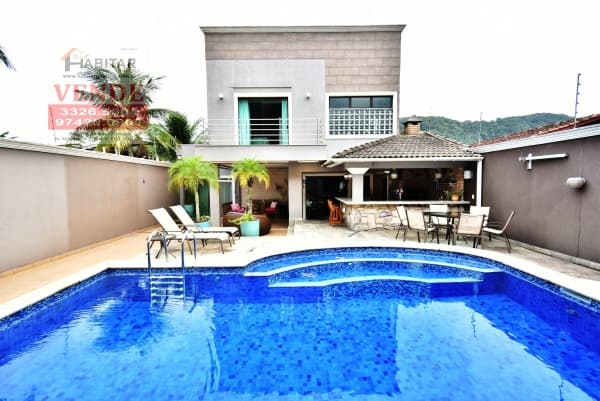 Casa Alto Padrão com 5 dormitórios, 3 suítes, espaço gourmet, churrasqueira, para Venda em Jardim Guaiuba Guarujá-SP