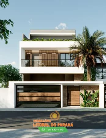 Casa Sobrado com 3 suítes sendo uma com sacada.