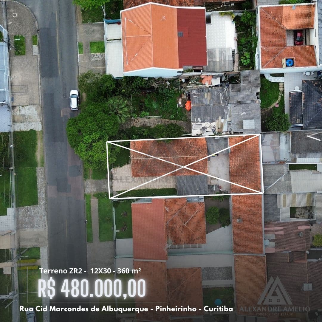Terreno ZR2 12x30 360 m² - Pinheirinho, Curitiba