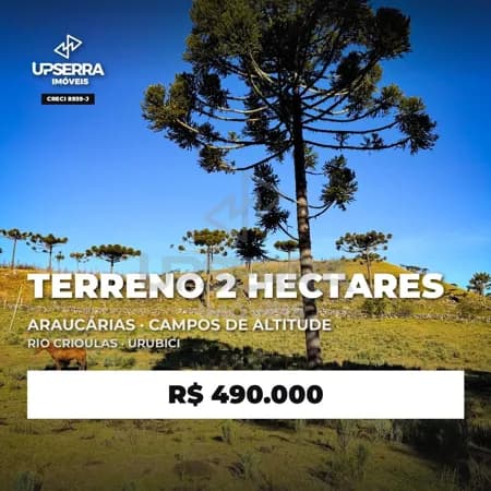 Casa + galpão em terreno 2 hectares · Rio Crioulas · Urubici · 4 km do asfalto