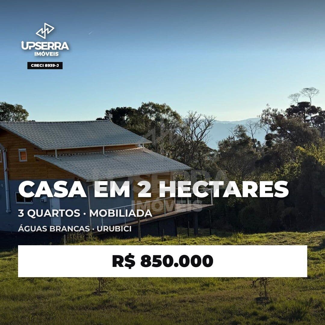 Casa 3 quartos mobiliada em 2 hectares · Águas Brancas · Urubici