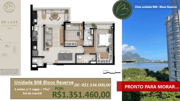 Apartamento com 2 Quartos à venda na Peninsula, 75m² - Barra da Tijuca