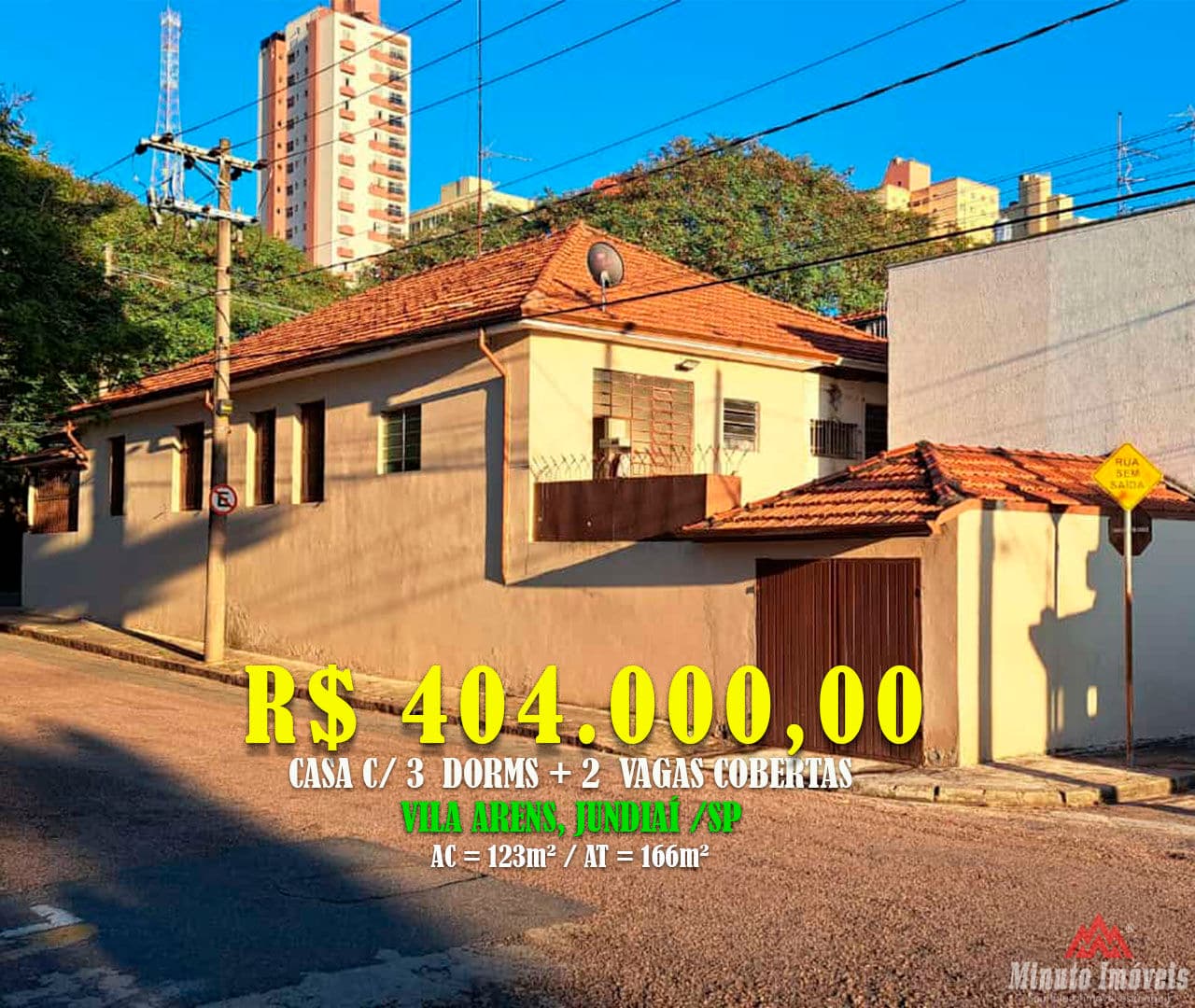 Casa 123m² c/ 3 Dorms + 2 Vagas de Garagem Loc: Vila Arens , Jundiaí-SP