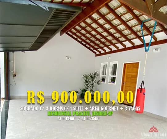 Sobrado c/ 3 Dorms c/1 Suite. Loc: Residencial Paracatu, Jundiaí -SP