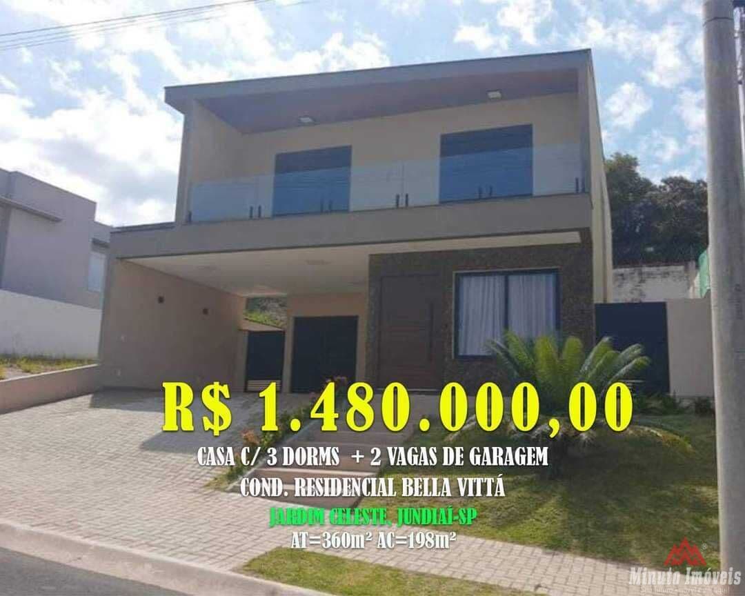 Sobrado de 198 m²c/ 3 Dorms/ + 2 Vagas
Loc: Condomínio Bella Vitta - Jundiaí-SP