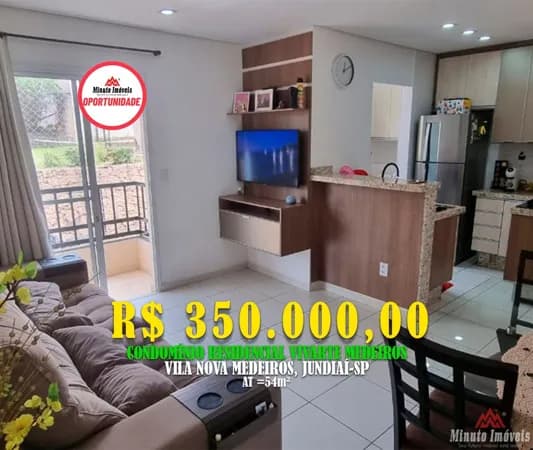 APARTAMENTO 54 m² À VENDA NO COND. VIVARTE - MEDEIROS - JUNDIAÍ/SP Valor = R$ 350.000,00