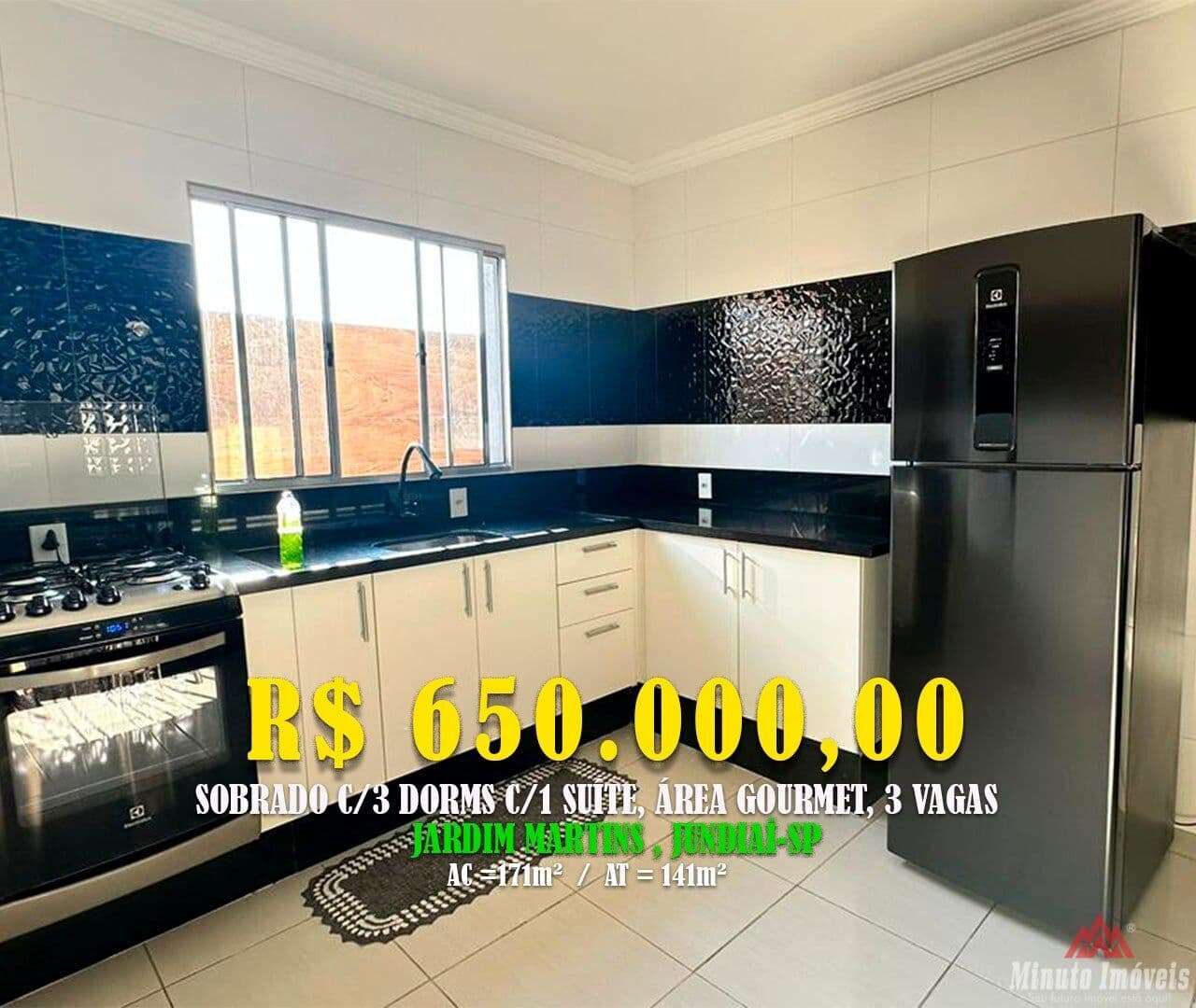 Sobrado c/ 3 Dormitórios (1 Suíte) + Área Gourmet