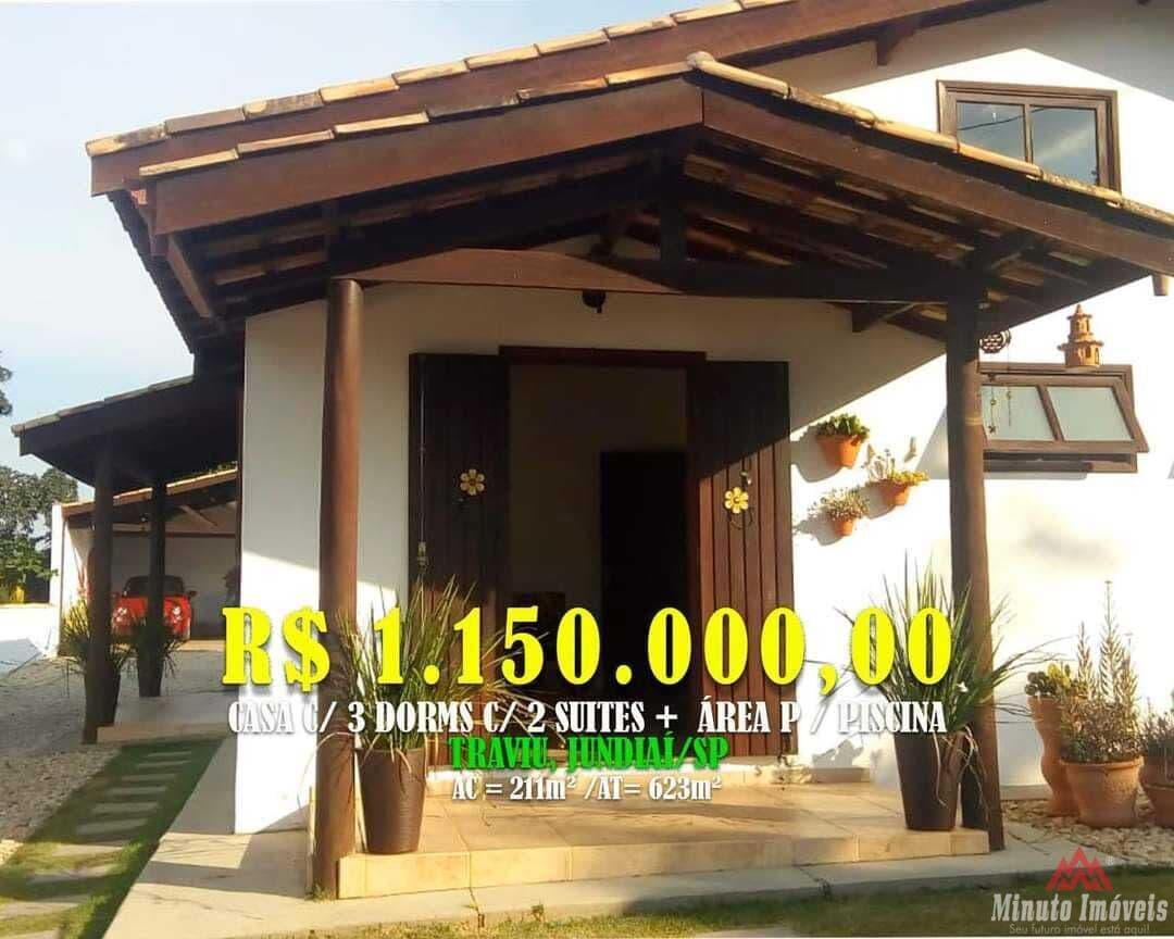 Casa 211m² c/ 3 Dorms c/ 2 Suites.
Loc: Traviu, Jundiaí-SP