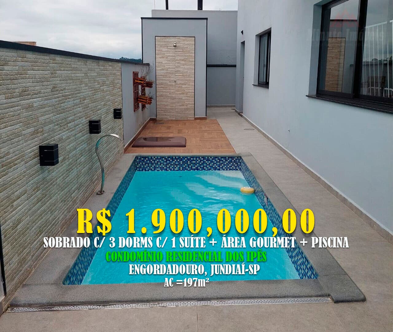 Sobrado 197m² c/ 3 Dorms c/ 1 Suíte + 1 Lavabo,Cond. Residencial dos Ipês, Engordadouro, Jundiaí-SP