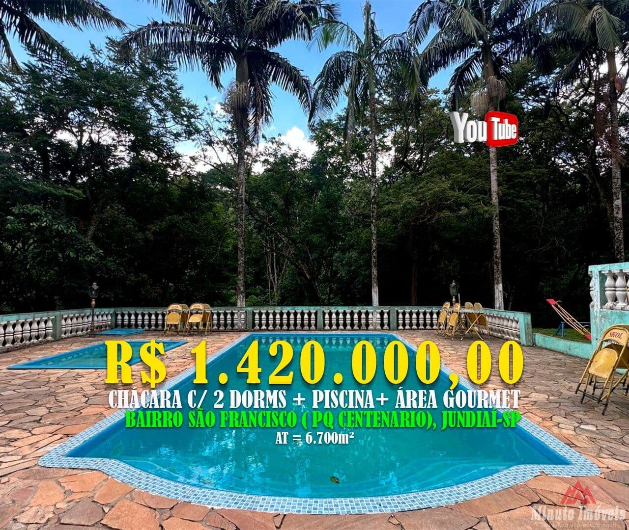 Chácara de 6.700m² a VENDA. Loc: Bairro São Francisco ( Currupira ), Jundiaí-SP Valor = R$ 1.420.000,00