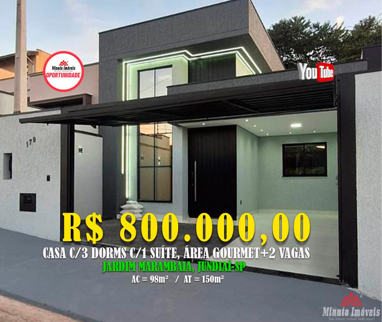 Casa c/3 Dorms c/ 1 Suite + 2 Vagas deGaragem, Jardim Marambaia, Jundiaí/SP