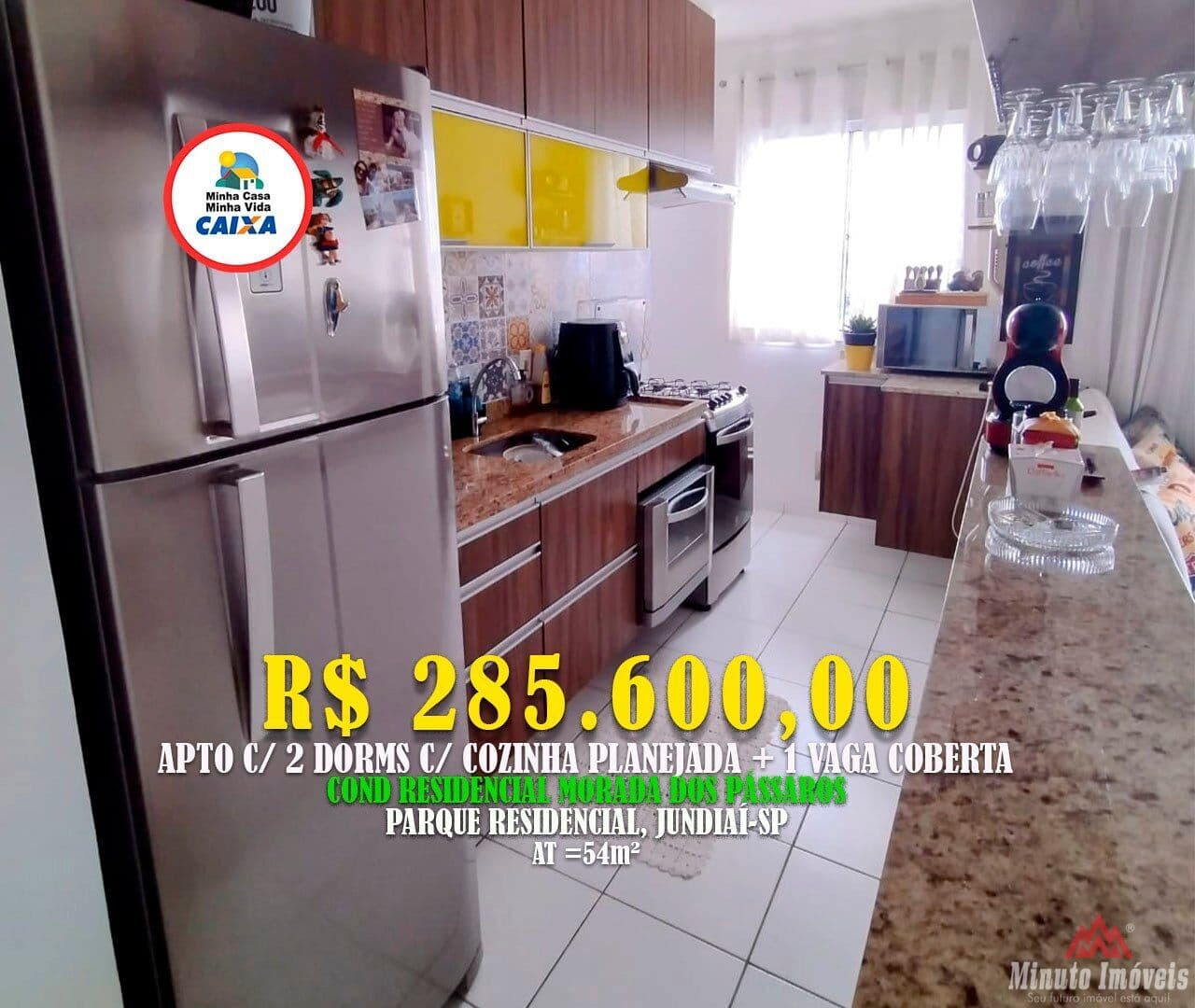 Apto 54 m² c / 2 Dorms + 1 Vaga. Loc: Residencial Morada dos Passaros, JundiaiSP