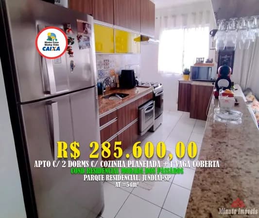 Apto 54 m² c / 2 Dorms + 1 Vaga. Loc: Residencial Morada dos Passaros, JundiaiSP