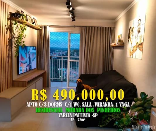 partamento à Venda | 72m² | 3 Dormitórios Planejados | Varanda | 2 Vagas Cobertas