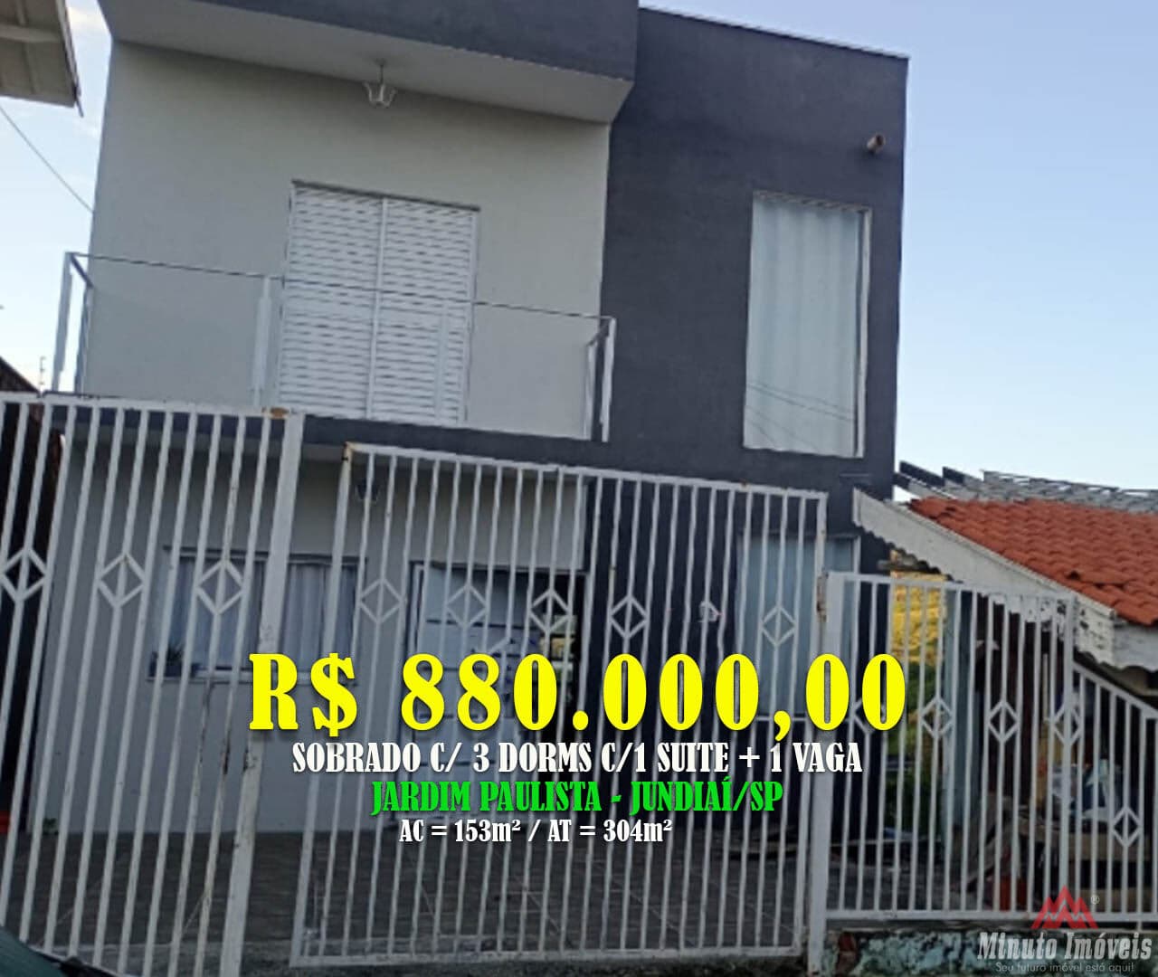Casa à venda no Jardim Paulista – Jundiaí R$ 880.000,00