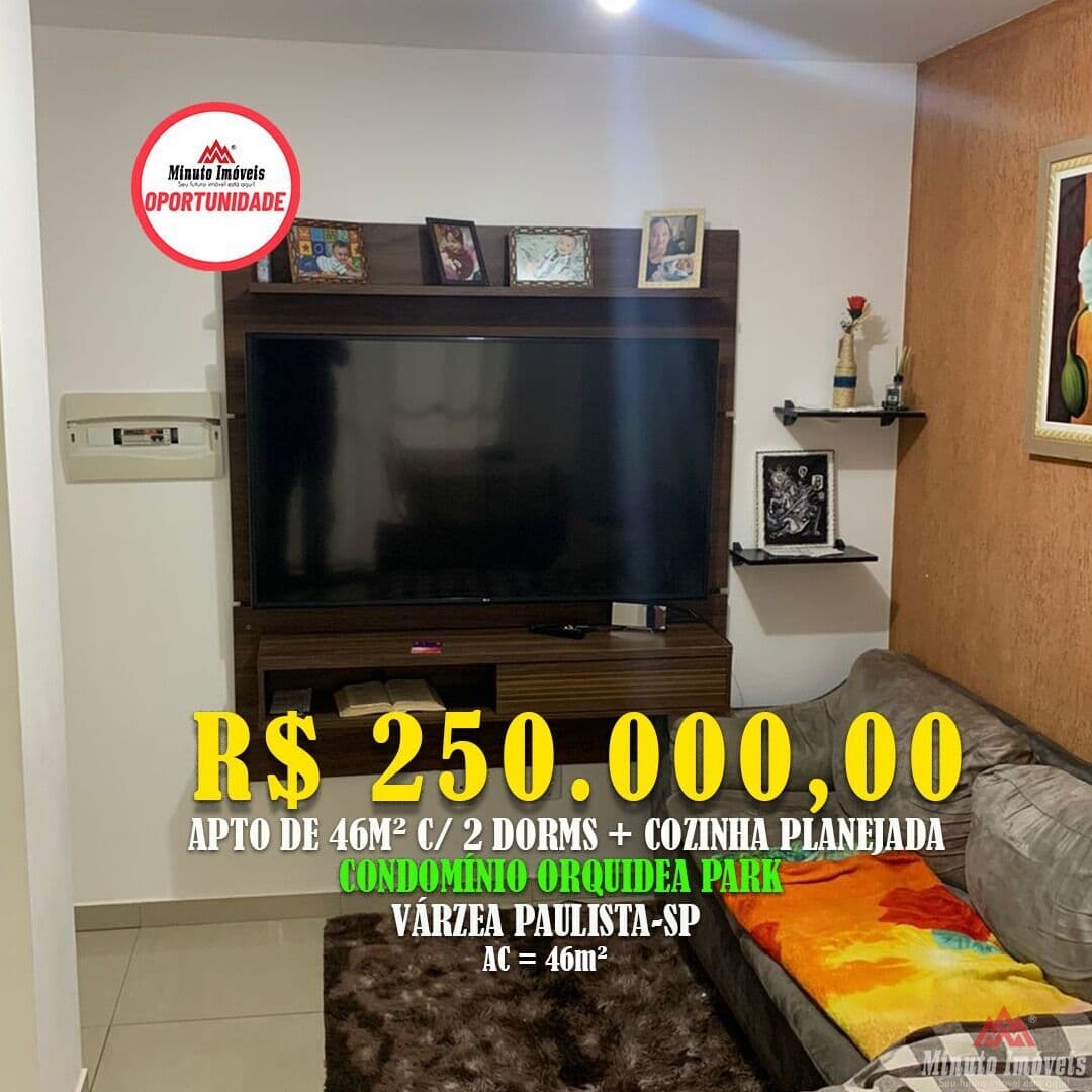 Apto 46m²- 2 Dorms + 1 Vaga de Garagem, Residencial Das Orquideas, Jardim das Acácias, Várzea Paulista/SP