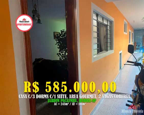 🏡 Excelente Casa c/ 243m² + 03 dorm. + Aquecimento Solar
