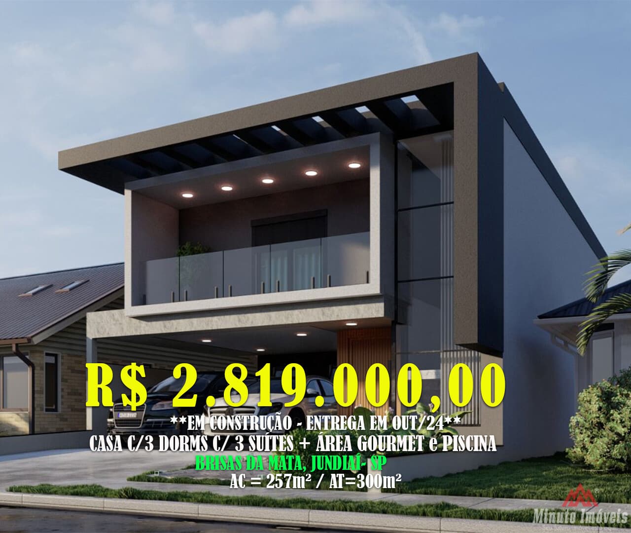 Casa c/ 3 Dorms c/ 3 Suítes + Área Gourmet + Piscina Loc: Cond Brisas da Mata, Jundiaí - SPCasa Alto Padrão