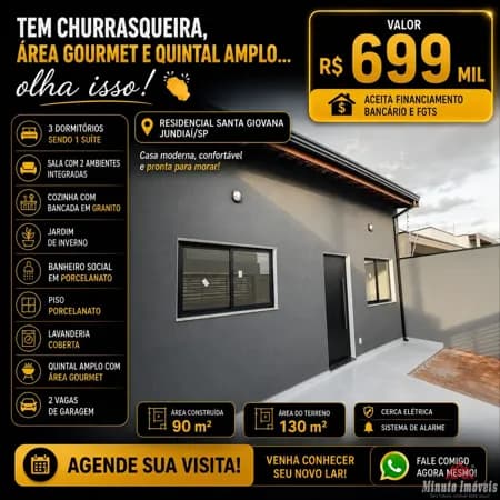 Residencial Santa Giovana – Jundiaí/SP Valor: R$ 699.000,00