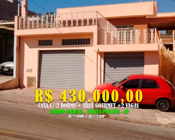 Casa térrea c/ 3 Dorms + Edícula + 1 Vaga Loc: Jd. Paulista - Várzea Paulista Valor= R$ 430.000,00