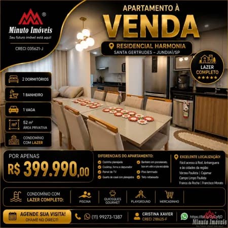 Residencial Harmonia, Santa Gertrudes – Jundiaí/SP Valor: R$ 399.990,00