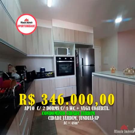 Apto à Venda c/ 48m² + 02 dorm. + 01 vaga de garagem Local: Bairro Cidade Jardim II - Jundiaí/SP
