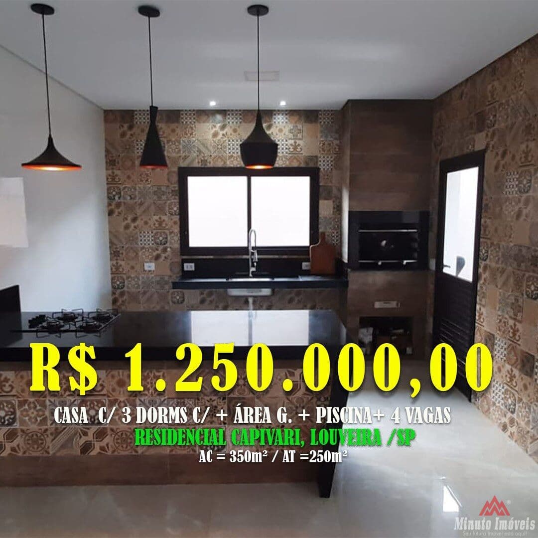Casa c/ 3 suítes + Area Gourmet + Piscina e 4 Vagas.
