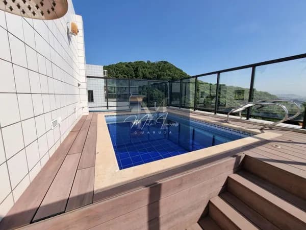 Cobertura Dúplex com 280 m2 útil. Vista Mar. Piscina e churrasqueira. 03 Dormitório. 04 vagas.