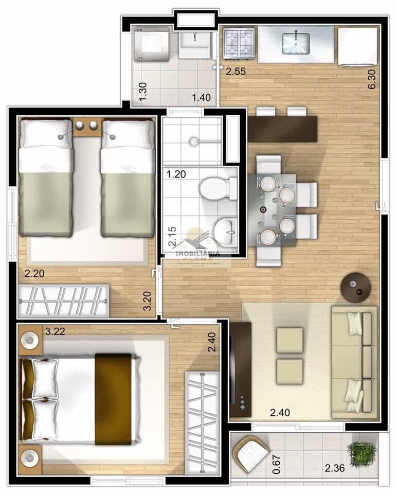 APARTAMENTO 02 DORMITÓRIOS - MARCCO SOROCABA