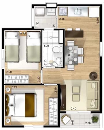 APARTAMENTO 02 DORMITÓRIOS - MARCCO SOROCABA